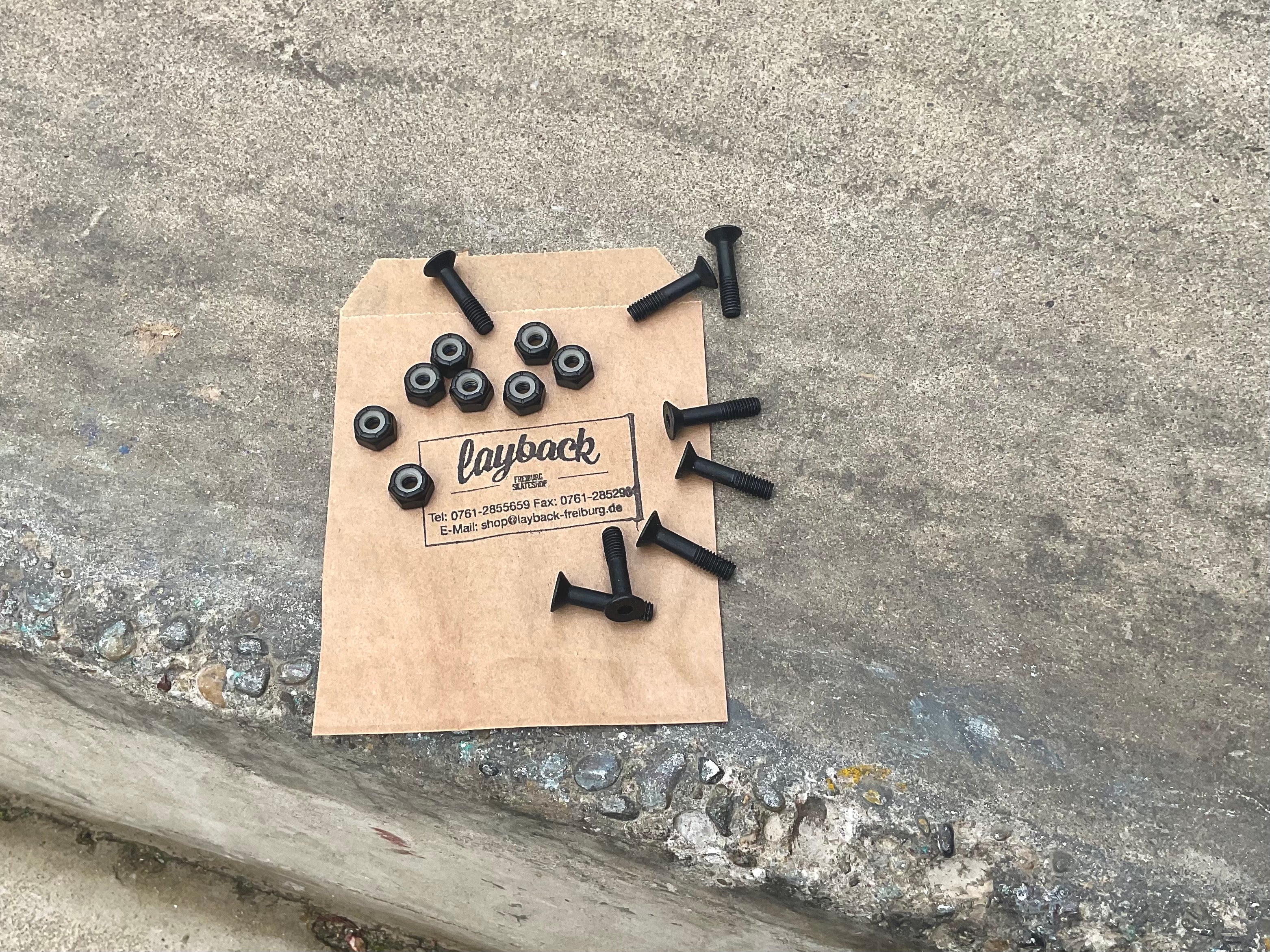 Schrauben 7/8“ Senkkopf Inbus layback-skateshop.myshopify.com Longboard Skateboard